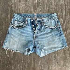 7 for All Mankind High Waisted Button Fly Jean Shorts